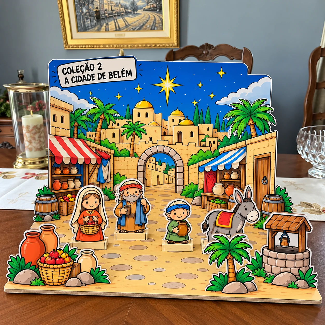 Cenário de papel montado da cidade de Belém